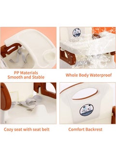Arabest Baby Dining Chair With Tray Super High Baby Reaper, White/Brown  - Image 4