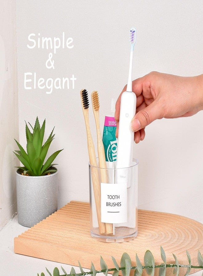 onsogi Acrylic Toothbush Hoder with White Divider for Bathroom Decor, Thick Clear Plastic Electronic Toothbrush and Toothpaste Organizer Stand for Bathroom Vanity Countertops, Bathroom Essentials Accessories - Image 3