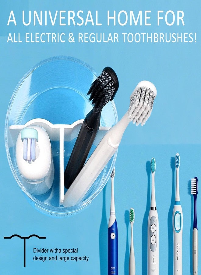 onsogi Acrylic Toothbush Hoder with White Divider for Bathroom Decor, Thick Clear Plastic Electronic Toothbrush and Toothpaste Organizer Stand for Bathroom Vanity Countertops, Bathroom Essentials Accessories - Image 5