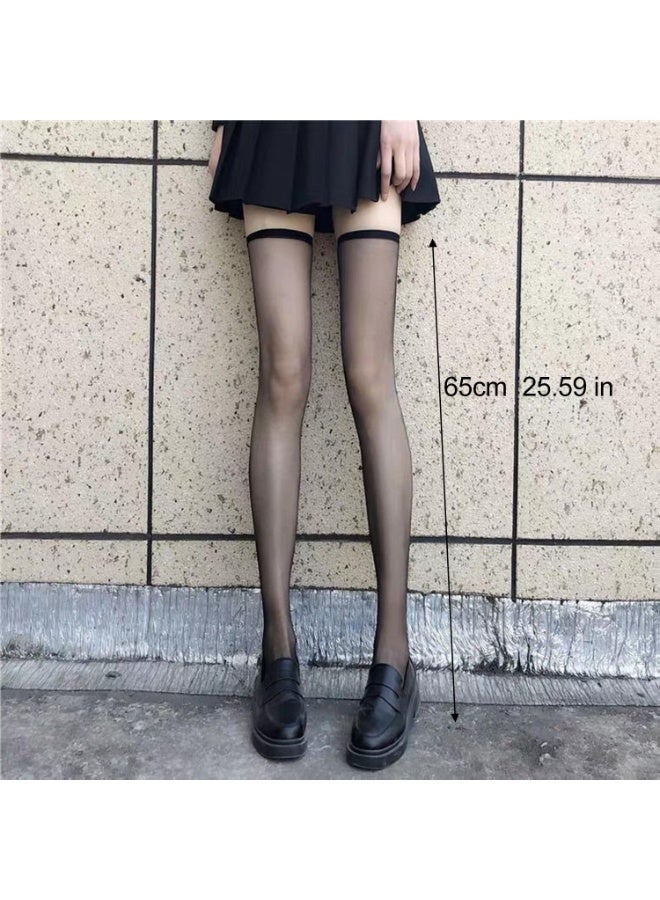 Sexy Overknee Long Socks Women Black White Sweet Girls Lolita Bowknot Thigh High Fishnet Stockings Gothic Punk Lace Mesh Legging - Image 5