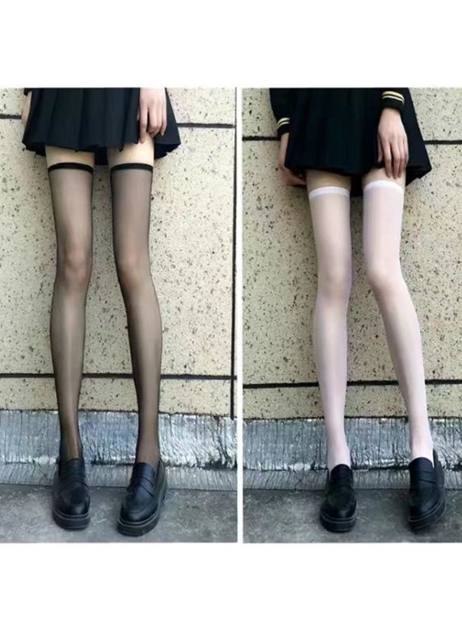 Sexy Overknee Long Socks Women Black White Sweet Girls Lolita Bowknot Thigh High Fishnet Stockings Gothic Punk Lace Mesh Legging - Image 1