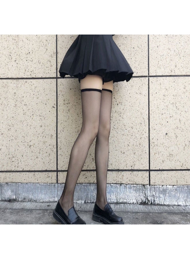 Sexy Overknee Long Socks Women Black White Sweet Girls Lolita Bowknot Thigh High Fishnet Stockings Gothic Punk Lace Mesh Legging - Image 4