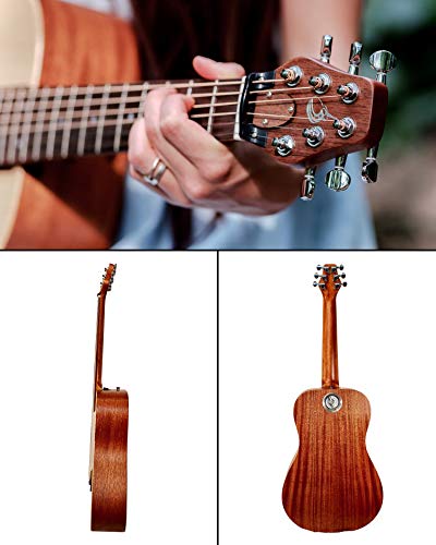 Journey Instruments Solid Sitka Travel Guitar – PJ410N Traveling Acoustic Guitar with Collapsible Patented System – Portable Backpack Case (African Mahogany) - Image 4