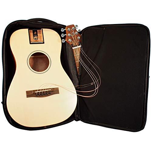 Journey Instruments Solid Sitka Travel Guitar – PJ410N Traveling Acoustic Guitar with Collapsible Patented System – Portable Backpack Case (African Mahogany) - Image 1