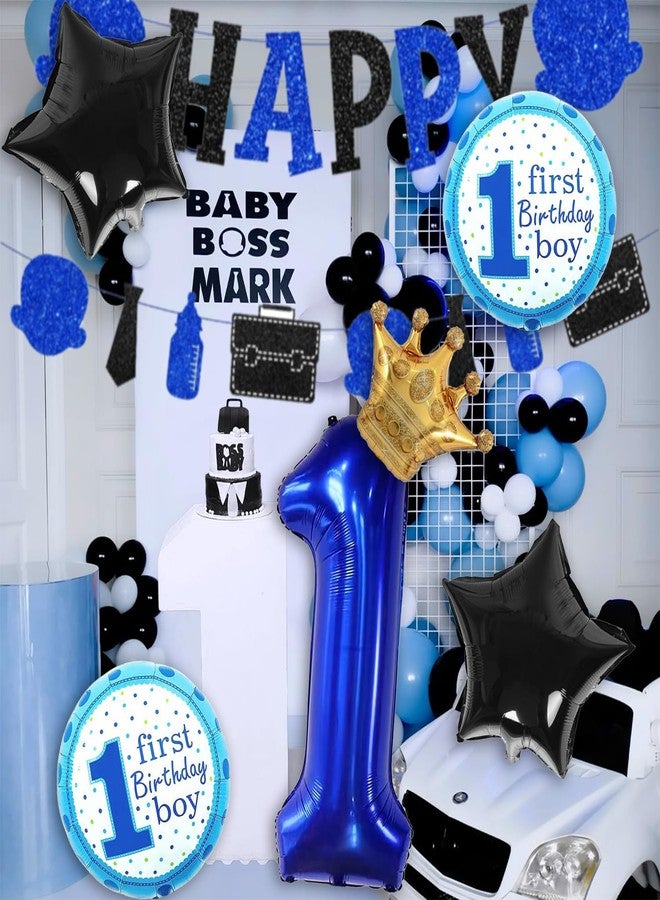Florisland 40 inch Large Baby Boy First Birthday Balloon Decorations for Boss Theme 1st Birthday Party Decorations, Foil Mylar Baby Boss Birthday Balloon Birthday Decoations,Supplies, Party Favors - Image 4