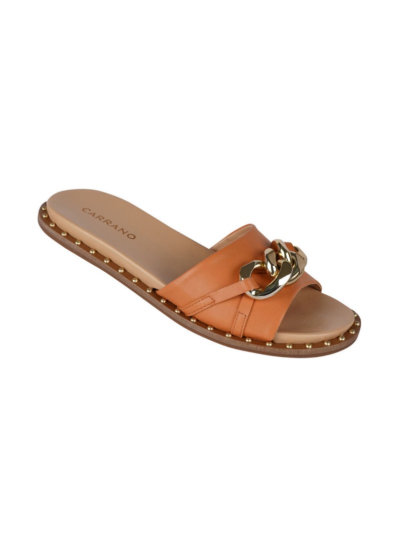 Carrano Ladies Flat Chain Belt Slip On Leather 206027 Tr0122 - Image 1