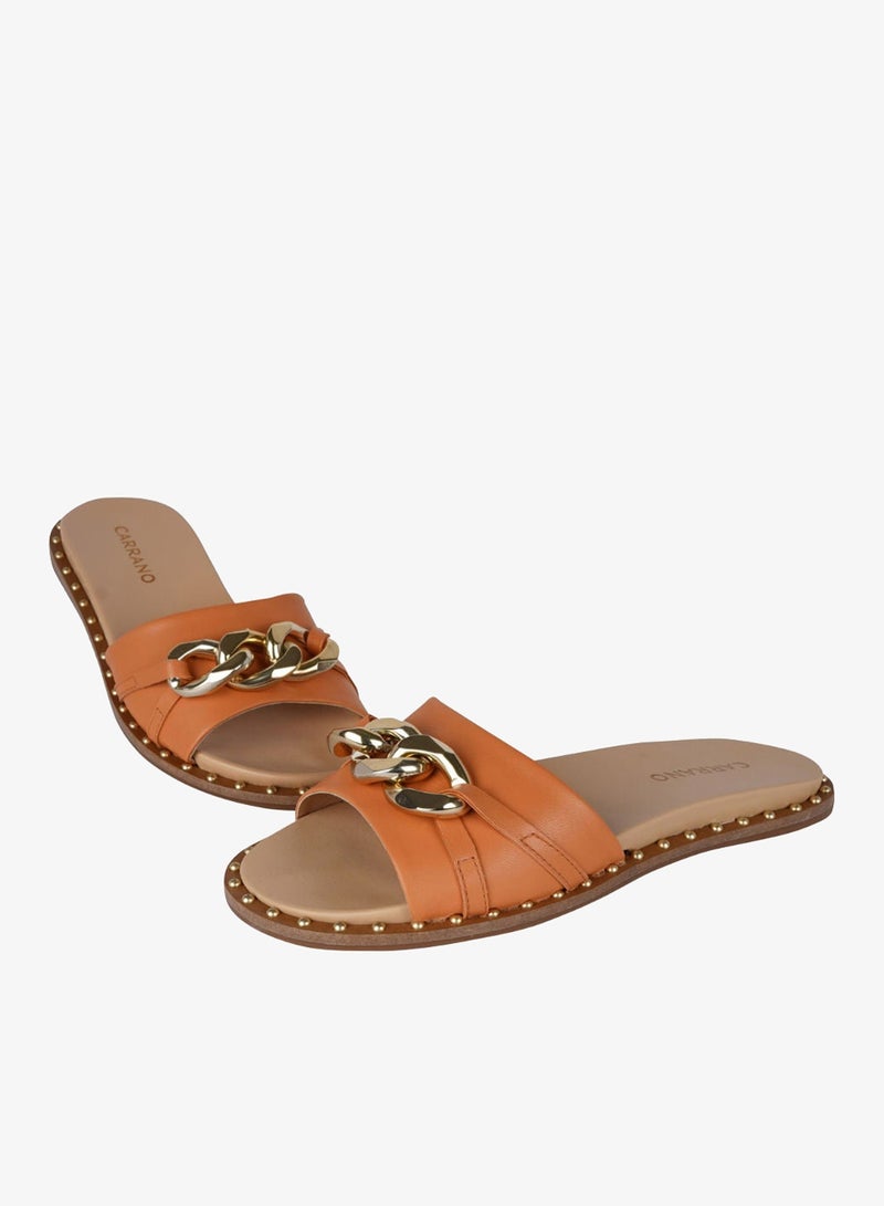 Carrano Ladies Flat Chain Belt Slip On Leather 206027 Tr0122 - Image 2