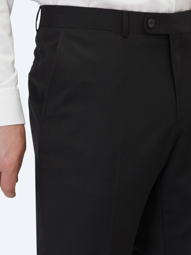 Kip Black Weaving Slim Fit Classical Wool Blended Trousers - Image 3