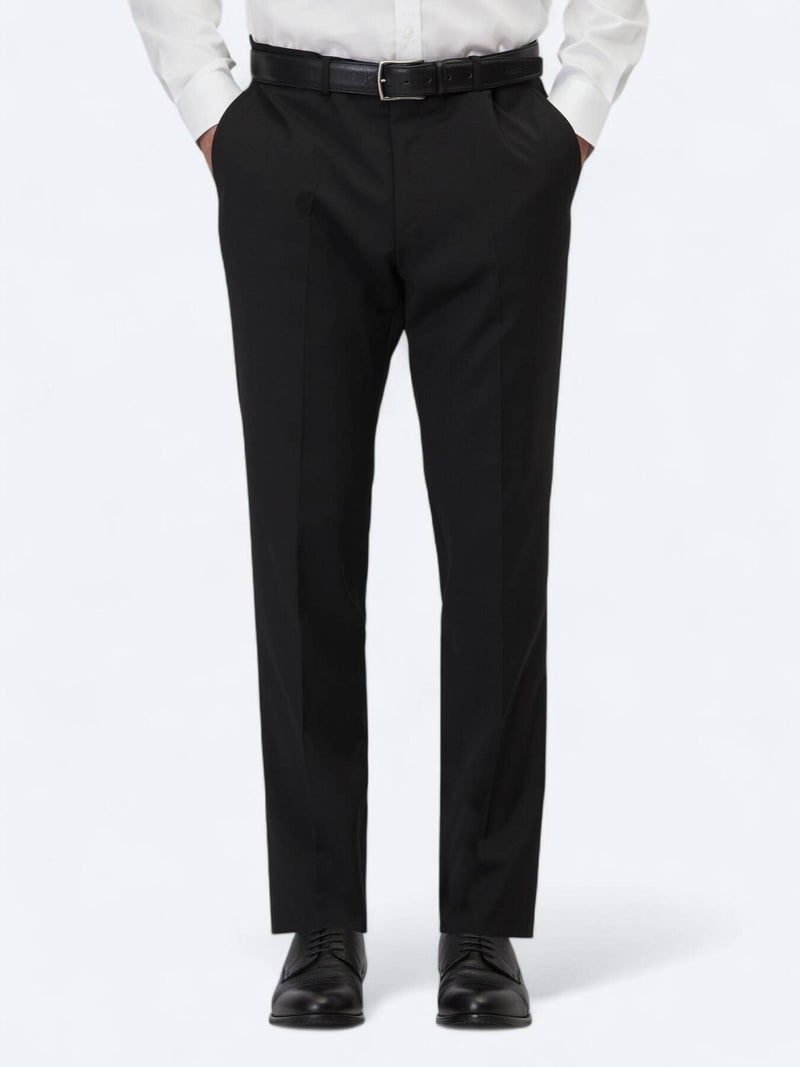 Kip Black Weaving Slim Fit Classical Wool Blended Trousers - Image 2