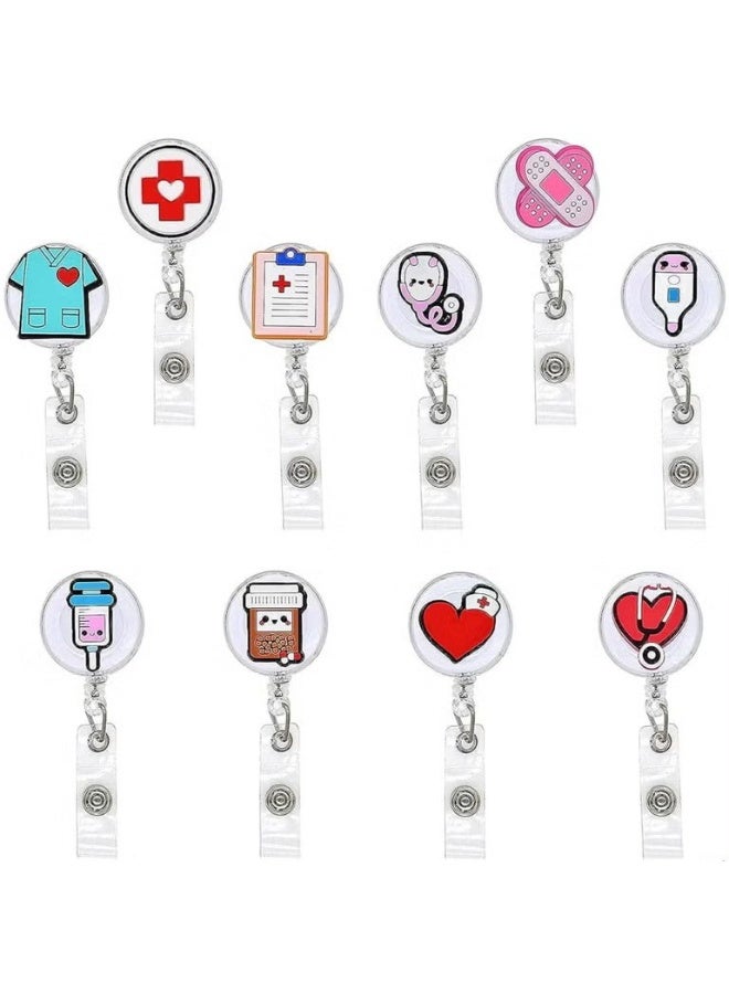 Tanyaz Badge Reel Holder, Funny Badge Holder, Nurse Badge Reel Holder, Retractable Nursing Id Badge Reels Clips, Cute Nursing Badge Reel for Nurses Doctor Hospital Office Worker Gifts - Image 1