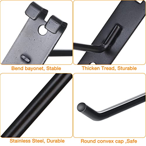 Chumia 50 Pcs 4/6/8/10 Inch Gridwall Hooks Gridwall Peg Hooks Black Wall Grid Accessories for Grid Wall Panels Retail Shop Trade Show Display Home Office Garage Storage Supplies(6'') - Image 3
