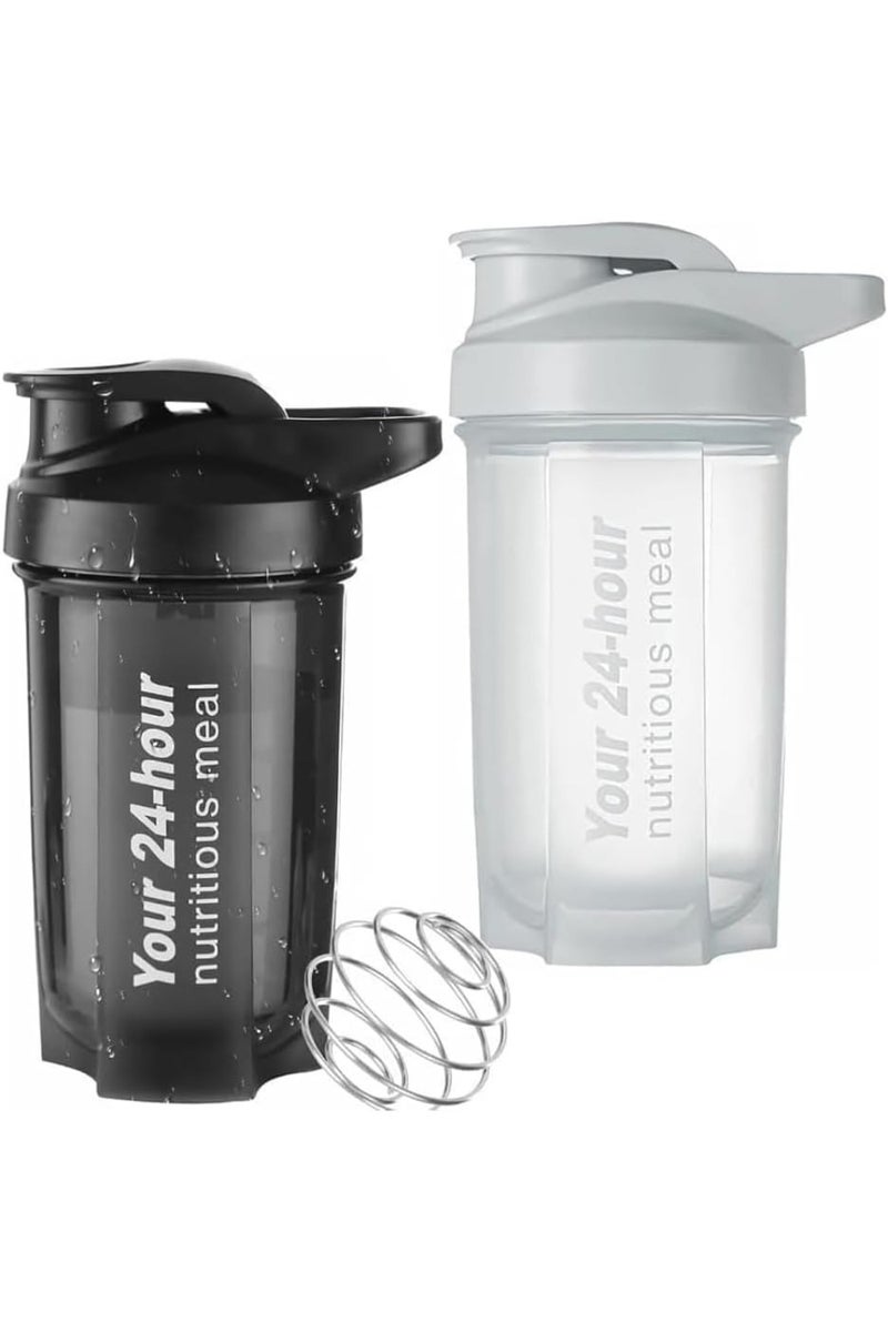 LIMOS Sports Shaker Bottle | 2 Pack Leakproof Protein Shaker for Meal Replacement 1 Stirring Ball | BPA-Free, Durable with Wire Whisk for Smooth Mixing | Ideal for Gym, Workout, & Nutrition Shakes - Image 1