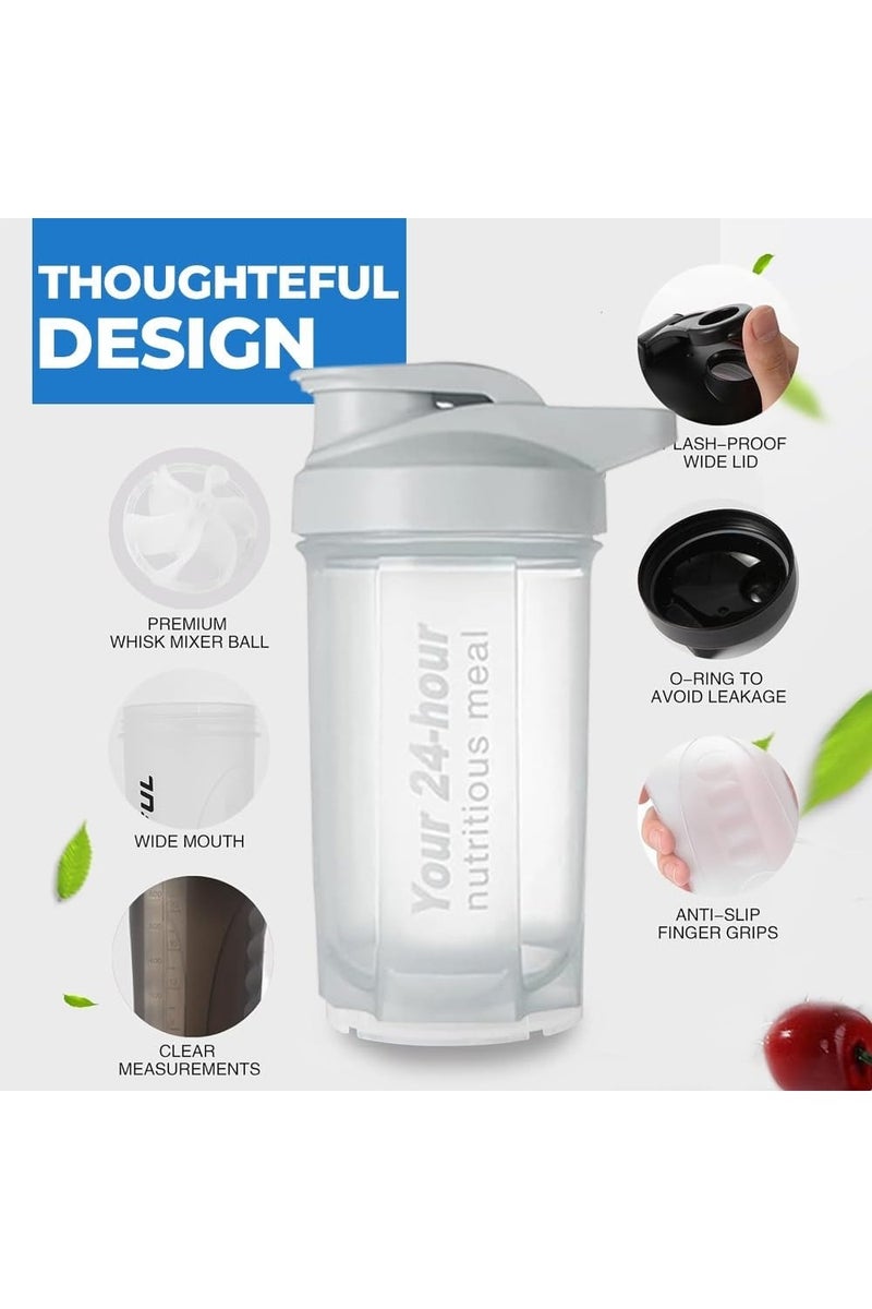 LIMOS Sports Shaker Bottle | 2 Pack Leakproof Protein Shaker for Meal Replacement 1 Stirring Ball | BPA-Free, Durable with Wire Whisk for Smooth Mixing | Ideal for Gym, Workout, & Nutrition Shakes - Image 5