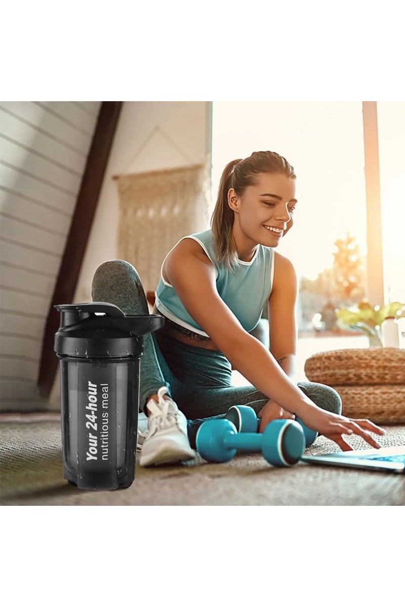 LIMOS Sports Shaker Bottle | 2 Pack Leakproof Protein Shaker for Meal Replacement 1 Stirring Ball | BPA-Free, Durable with Wire Whisk for Smooth Mixing | Ideal for Gym, Workout, & Nutrition Shakes - Image 2