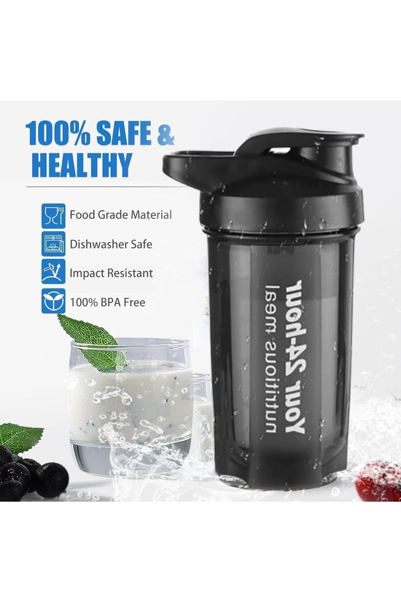 LIMOS Sports Shaker Bottle | 2 Pack Leakproof Protein Shaker for Meal Replacement 1 Stirring Ball | BPA-Free, Durable with Wire Whisk for Smooth Mixing | Ideal for Gym, Workout, & Nutrition Shakes - Image 3