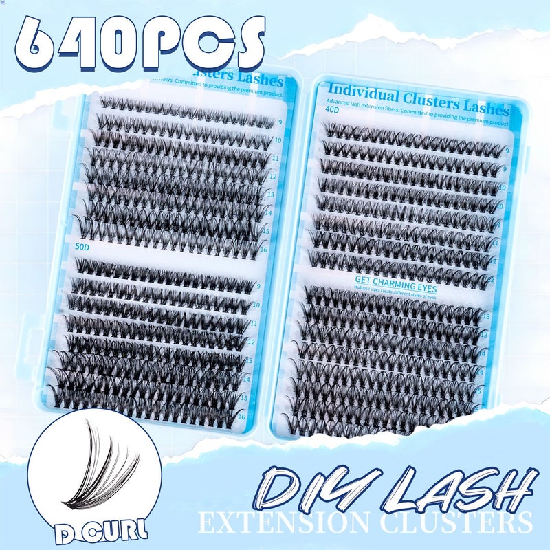30D 40D 50D نمط الكتاب الأزرق رموش مجمعة مقسمة خفيفة الوزن ناعمة ذات مظهر طبيعي - Image 4