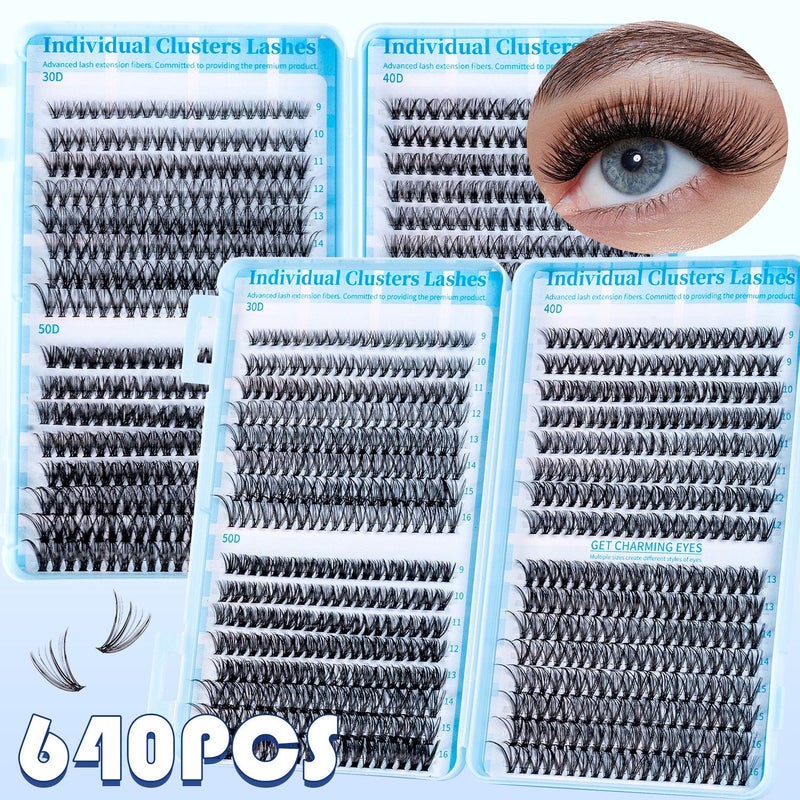 30D 40D 50D نمط الكتاب الأزرق رموش مجمعة مقسمة خفيفة الوزن ناعمة ذات مظهر طبيعي - Image 3