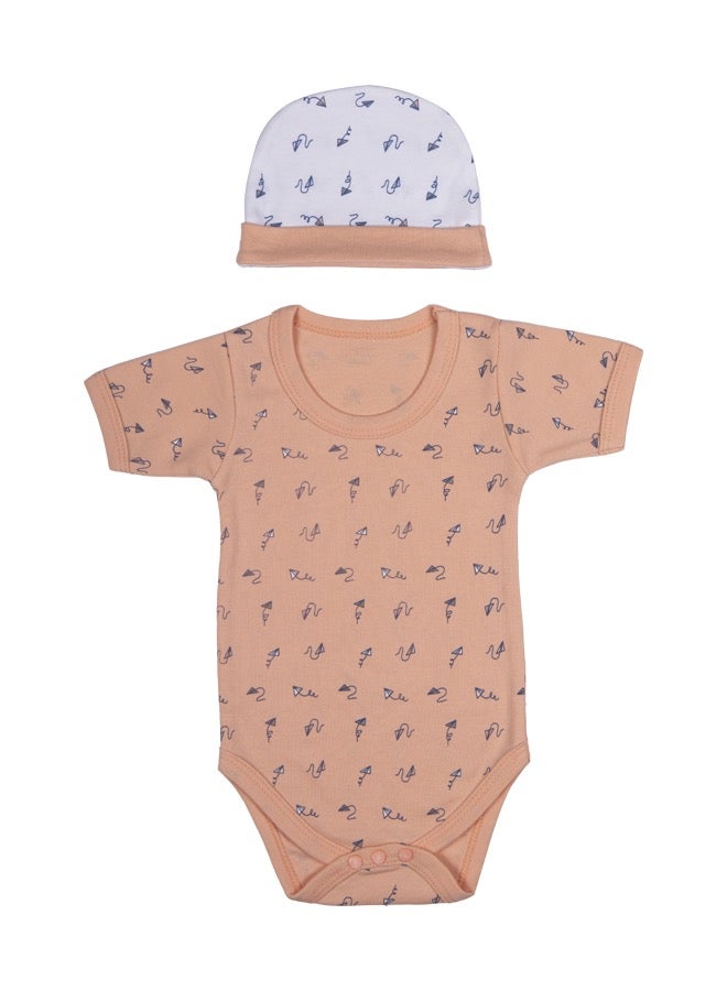 Babies Basic 5 Piece Unisex 100% Cotton Gift Set Include Bib, Romper, Mittens, Cap And Sleepsuit/Jumpsuit - Image 3