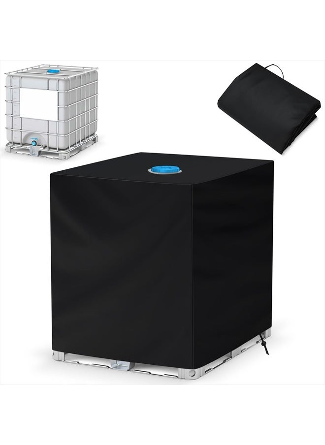 NEVERLAND - IBC Tote Cover 275 Gallon, 210D Water Tank Cover, Black Tote Sunshade Waterproof Protective Cover Fit 1000L Garden Water Tank - Image 1