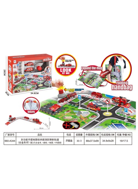 Civil Defense Map Foldable Rug is Made Up of the Fun Collection, in Addition to the Presence of a Car Track that Increases the Speed of Cars Passing Through it