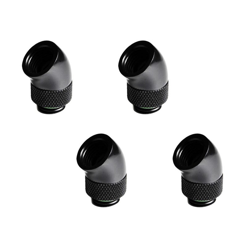 Barrow G1/4" Male to Female Extender Fitting, 45 Degree Rotary, Black, 4-pack - Image 3