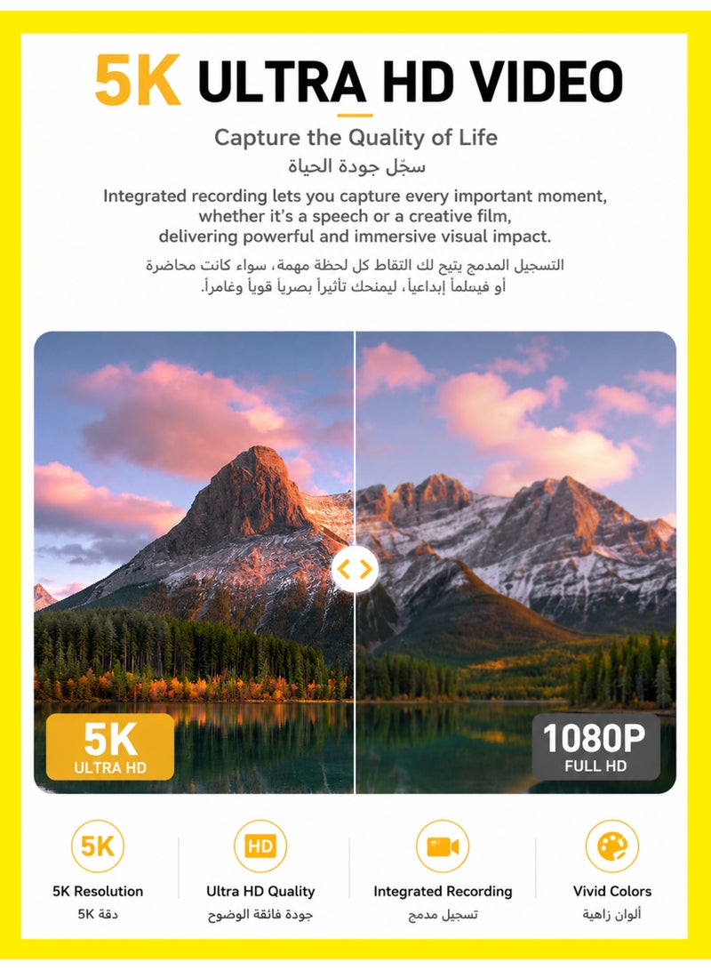 BASEMENT-1 5K Digital Camera, 75MP Camera Digital for Photography, Point and Shoot Camara with 128GB Micro SD Card, 18X Digital Camera with 3" 180° Flip Screen, Vlogging Camera for Beginner Gift, Wide Angle & Macro Lens, Rechargeable Battery - Image 4