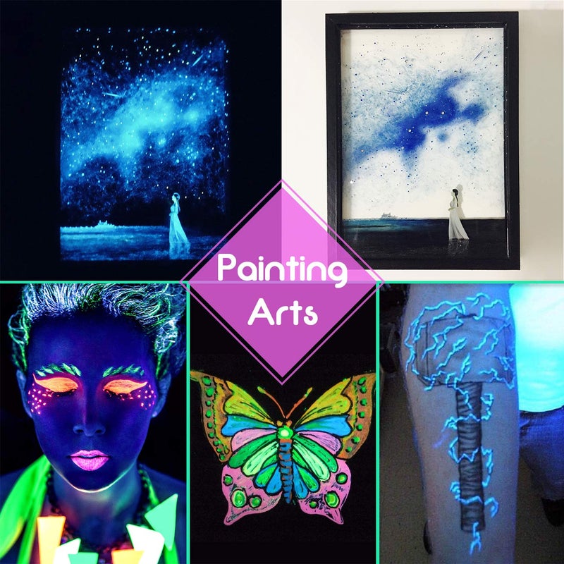 Limino Glow in The Dark Pigment Powder - 10 Color Epoxy Resin Color Pigment Dyes for Adult Hobby - Luminous Skin Safe Self Glowing for Acrylic Paint, Nail Art, Painting, DIY Crafts - 0.88oz Each - Image 4