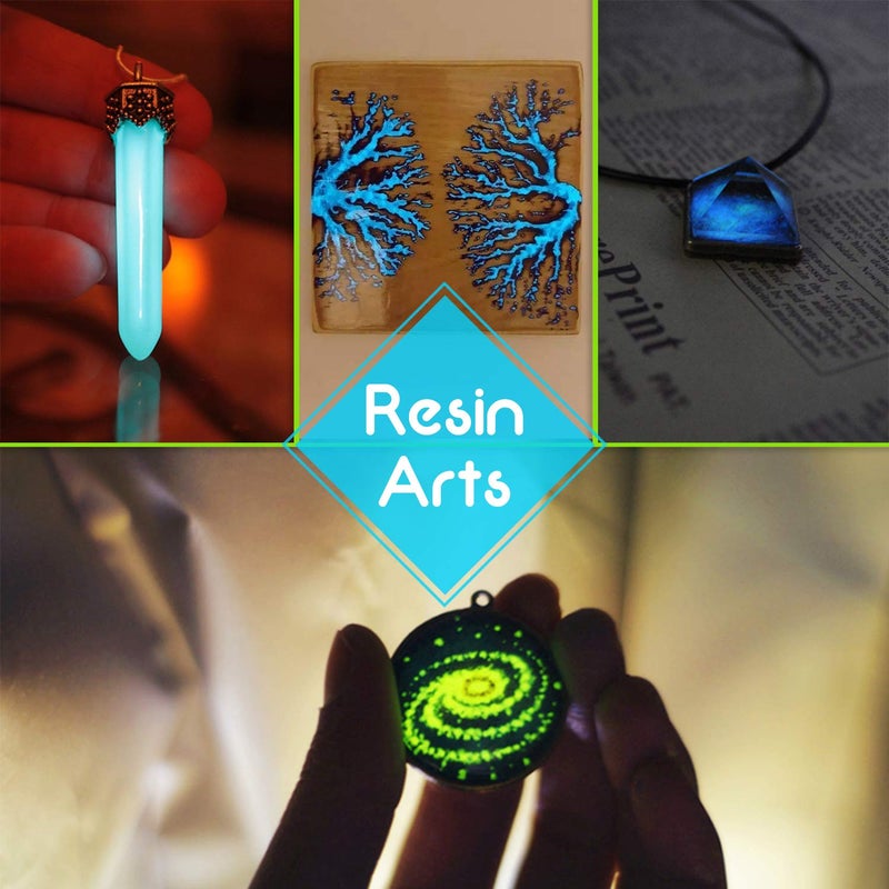 Limino Glow in The Dark Pigment Powder - 10 Color Epoxy Resin Color Pigment Dyes for Adult Hobby - Luminous Skin Safe Self Glowing for Acrylic Paint, Nail Art, Painting, DIY Crafts - 0.88oz Each - Image 3