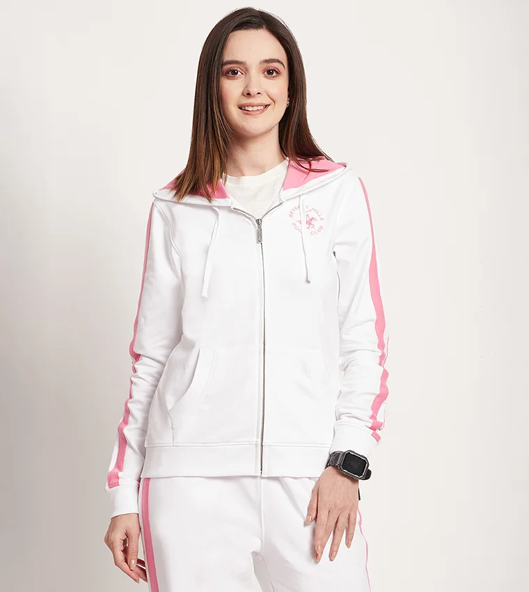 بيفرلي هيلز بولو كلوب جاكيت بغطاء رأس وأكمام طويلة مطرز