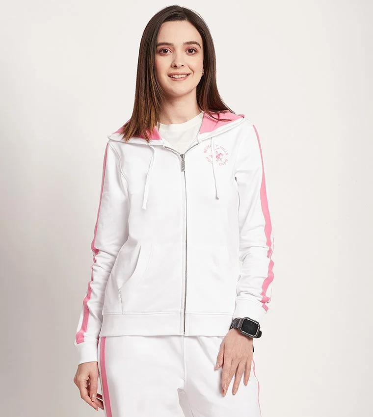 Embroidered Long Sleeves Hooded Jacket