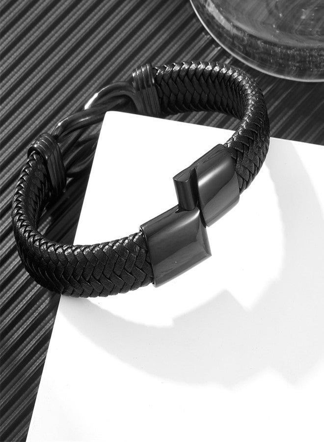 RIPFEVURN Urn Bracelet for Ashes for Women Men Infinity Knot Cremation Jewelry Leather Cuff Bangle Memorial Ashes Bracelet(22cm - Image 5