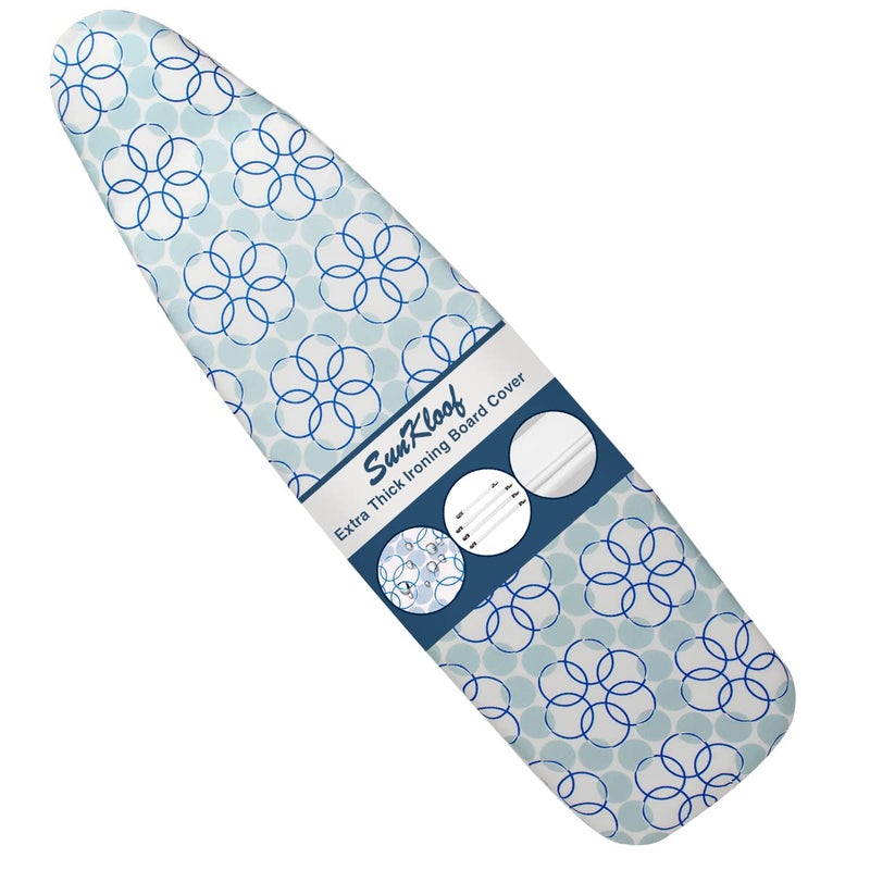 SUNKLOOF Extra Thick Ironing Board Cover 15X54 Standard Size Thick Padding with Elastic Edges 4 Fasteners