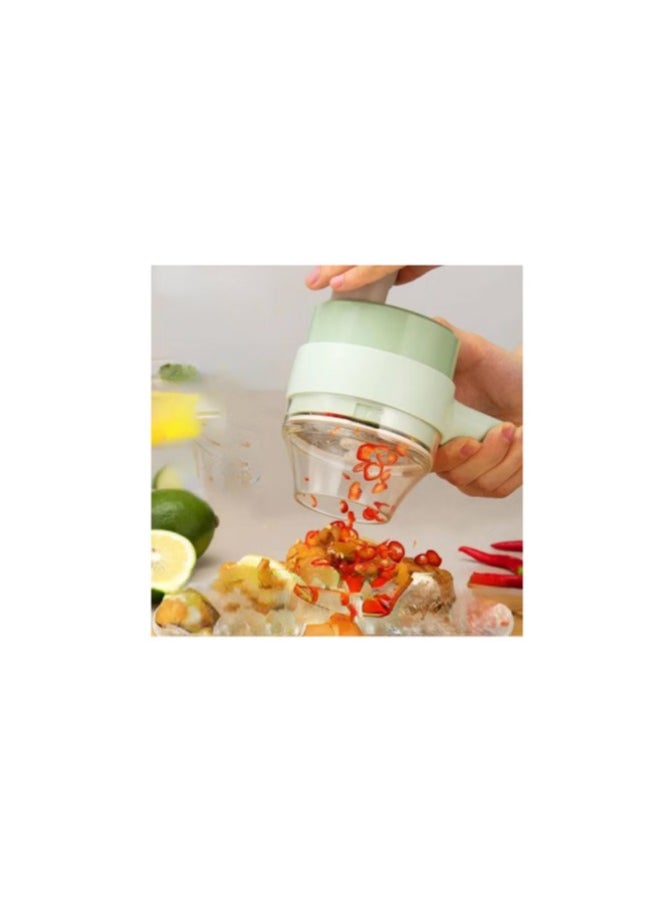 Denx - Vegetable Cutter, Portable Electric Chopper, Rechargeable, Multi-Purpose Cordless Chopper and Cutter for Vegetables, Spices, Fruits, Herbs, etc, Onion Cutter, Ginger Masher, Peeler, Convenient and Fast Working - Image 1