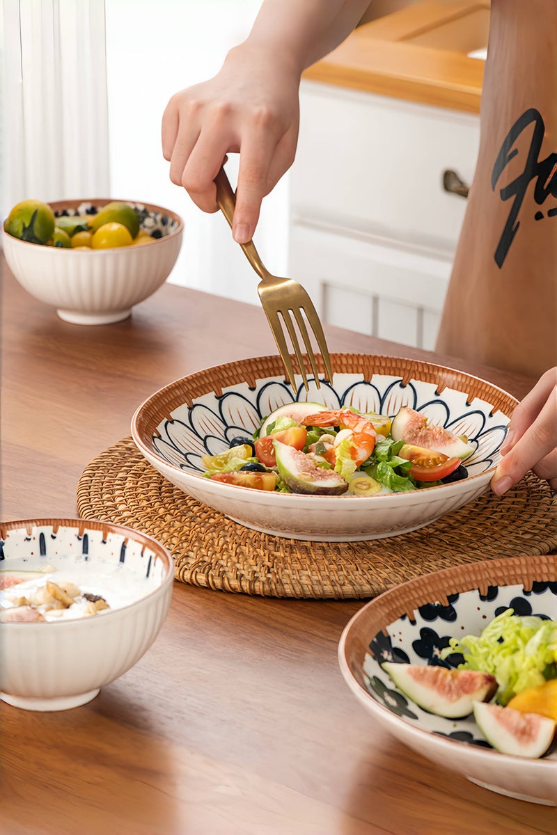 Paraphrase Japanese Style Ceramic Dinnerware Gift Set – 2 Plates & 4 Bowls, Elegant Glazed Finish, Microwave & Oven Safe - Image 4