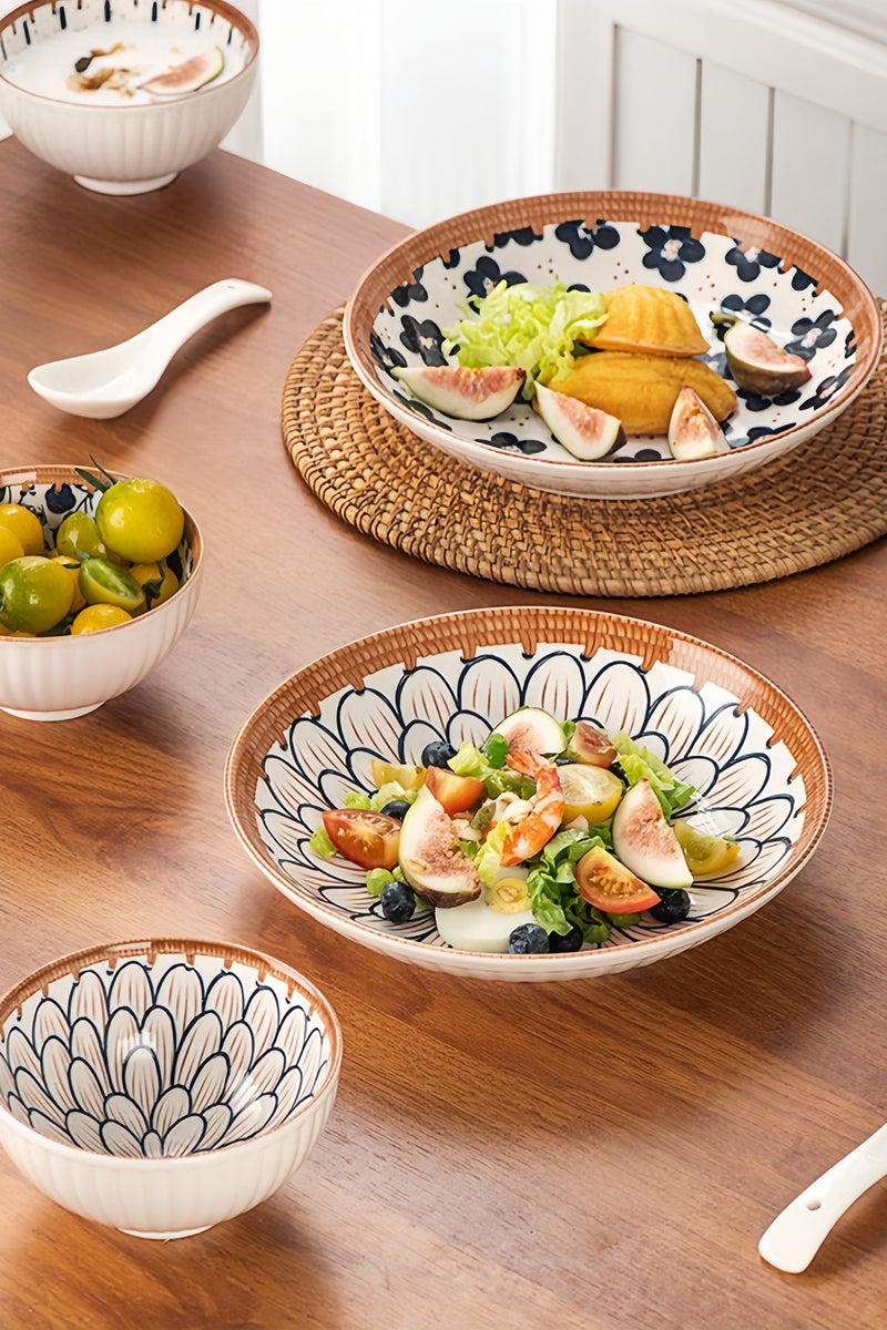 Paraphrase Japanese Style Ceramic Dinnerware Gift Set – 2 Plates & 4 Bowls, Elegant Glazed Finish, Microwave & Oven Safe - Image 5