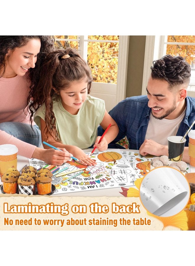 Biubee Fall Thanksgiving Placemats for Kids to Color - Disposable Thanksgiving Coloring Placemats, Turkey Coloring Activity Paper Place Mat for Thanksgiving Decor Dinner Table Kids School Crafts Party, 12Pcs  - Image 3