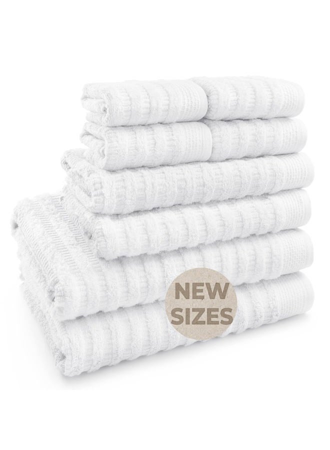 Softerry Pure Organic Cotton Bath Towel Set - 100% Soft Cotton - Extra Absorbent and Durable - 500 GSM Quick Dry - Luxury Hotel & Spa Quality - Fade Resistant - Eco Friendly (White, Set of 8) - Image 1