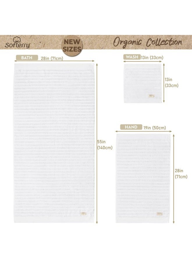 Softerry Pure Organic Cotton Bath Towel Set - 100% Soft Cotton - Extra Absorbent and Durable - 500 GSM Quick Dry - Luxury Hotel & Spa Quality - Fade Resistant - Eco Friendly (White, Set of 8) - Image 2