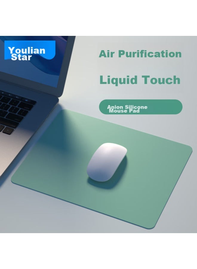 Union Star Youlianxing Negative Ion Eco-friendly Silicone Mouse Pad, Compeive Gaming Office Computer Desk Desk Pad, Soft Odorless Small Liquid Waterproof Keyboard Pad, Green 250*250mm - Image 1