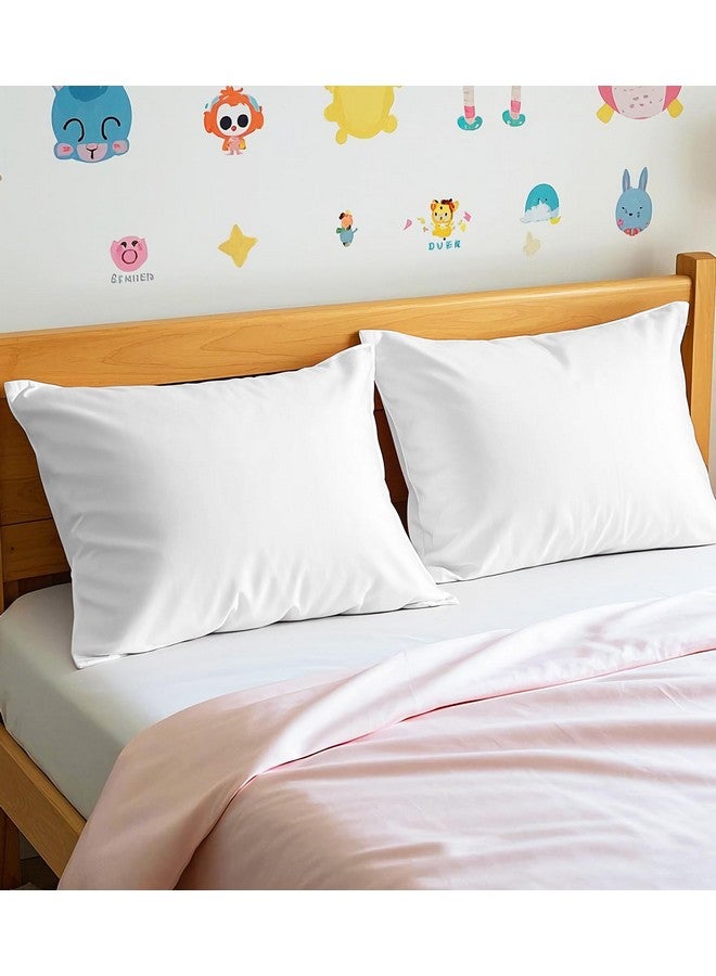 DEEPDREAM Deep Dream 100% Cotton Toddler Pillowcases Set of 2, 13x18 Inches Fits Baby Pillow Sized 12x16, 13x18, 600 Thread Count Cotton Small Travel Kids Pillow Case Covers with Envelope Closure, White - Image 5