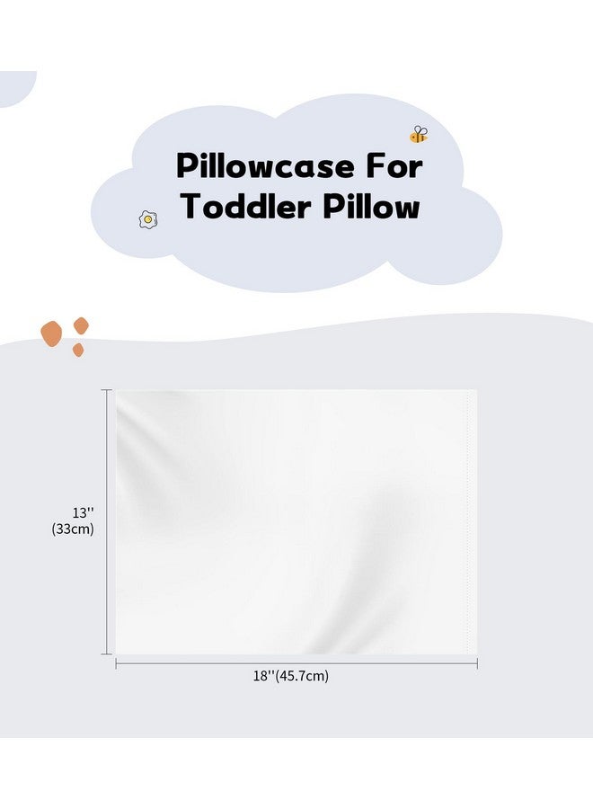 DEEPDREAM Deep Dream 100% Cotton Toddler Pillowcases Set of 2, 13x18 Inches Fits Baby Pillow Sized 12x16, 13x18, 600 Thread Count Cotton Small Travel Kids Pillow Case Covers with Envelope Closure, White - Image 2