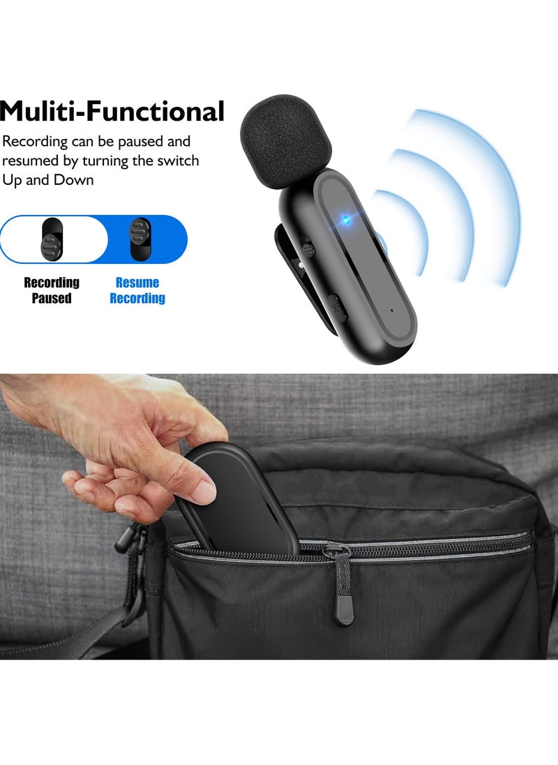 SYOSI - Wireless Lavalier Microphone, 2 Pack for iPhone iPad 7H Clip-on Lapel Microphone Wireless for Video Recording Vlogging, YouTube, Interview, with Charging Case, 3 Mode Denoise, 70ft - Image 1