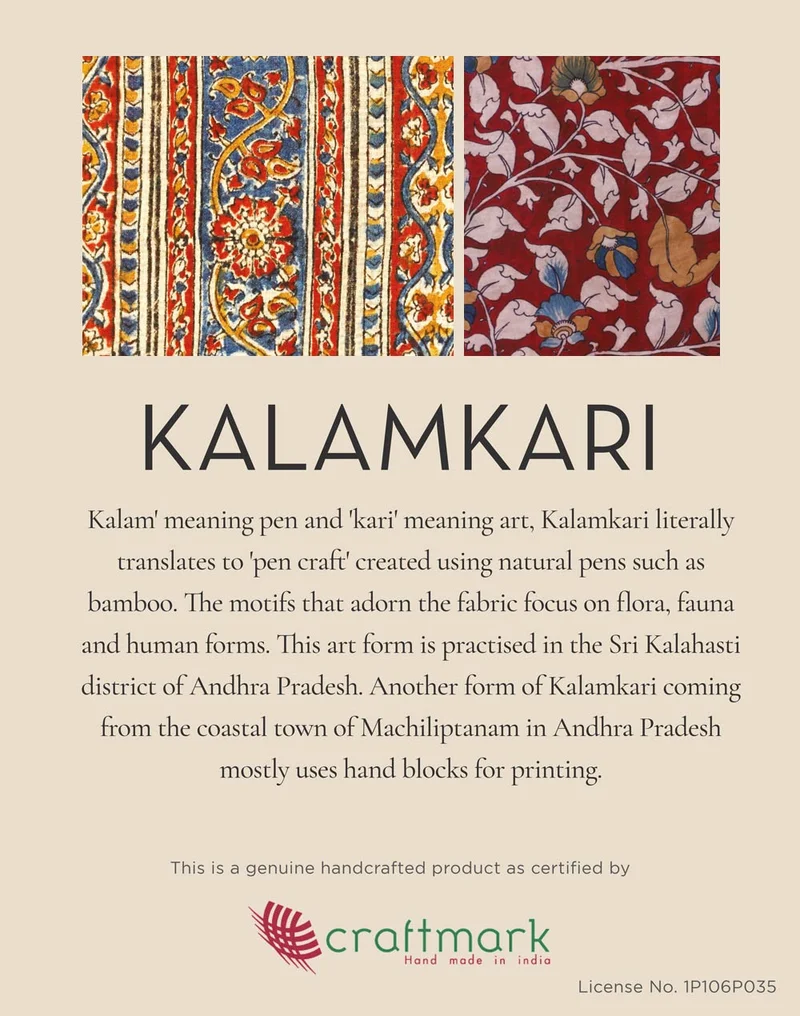 Fabindia Beige Cotton Kalamkari Printed Tunic