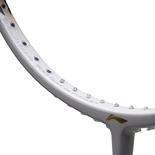 LI-NING Windstorm 700 Special Edition Badminton UNSTRUNG Carbon Fiber Racket (White/Gold) - Image 3