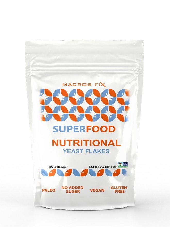 MACROS FIX - Nutritional yeast 100gm-Keto friendly/Gulten free/Vegan/unsweetened - Image 1