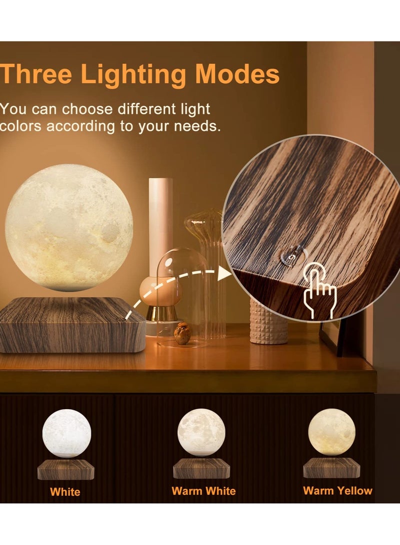 SOLARAE Levitating Moon Lamp, (3 Colors Moon) Floating Moon Light Magnetic Moon Lamp Spinning Moon Nightlight Magnetic Floating Lamp Decorative Moon Lamp Innovative Moon Lamp for Home Office Desk Decoration - Image 3