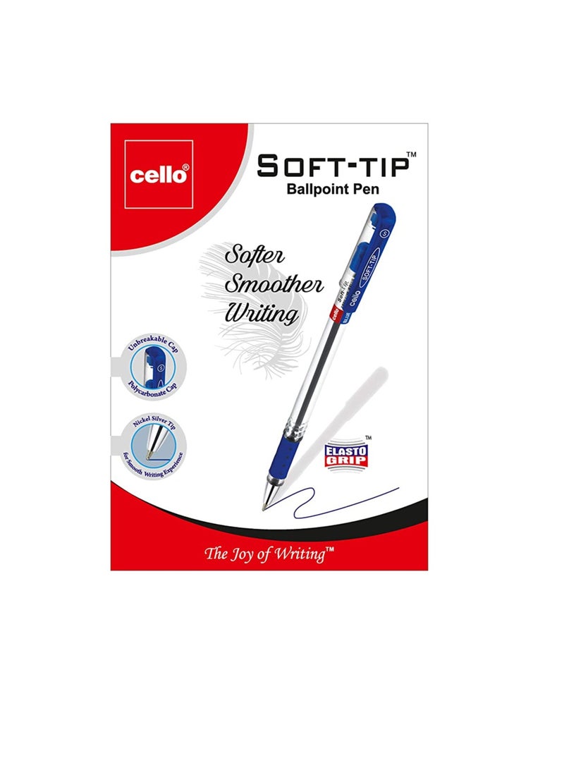 Cello Cello SOFT TIP BALL PEN 0.7MM BLISTER OF 5PC RED - Image 2