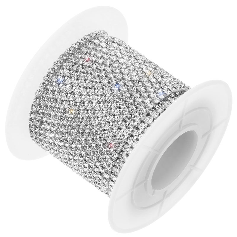 Mr Pen Crystal Rhinestone Close Chain 1 Roll 11 Yard 2mm Silver for Jewelry and Crafts Crystal Trim