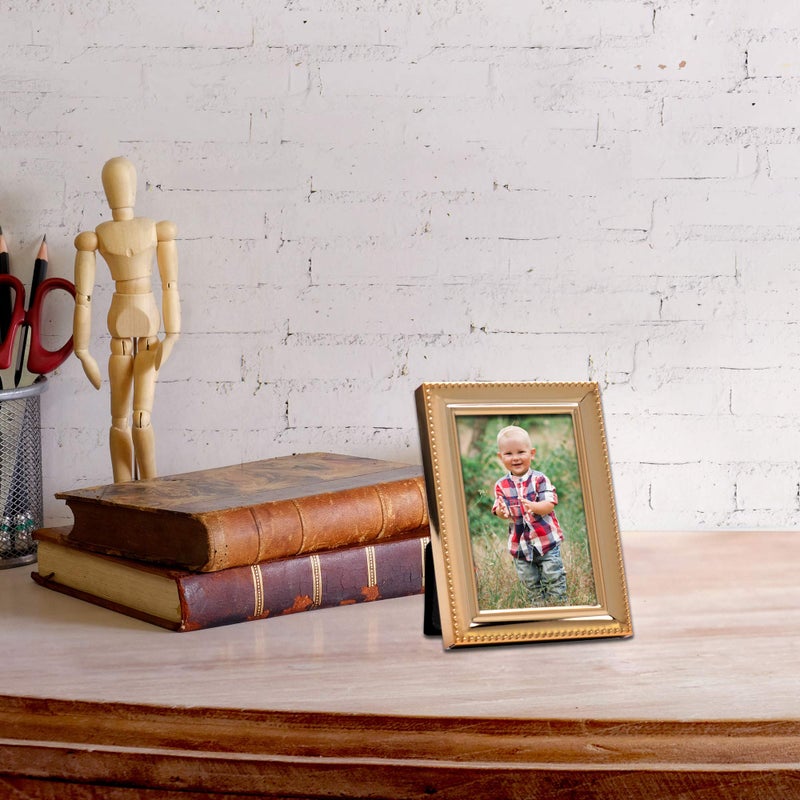 Lawrence Frames - 11723 Classic Bead Picture Frame  2.5x3.5  Gold - Image 4
