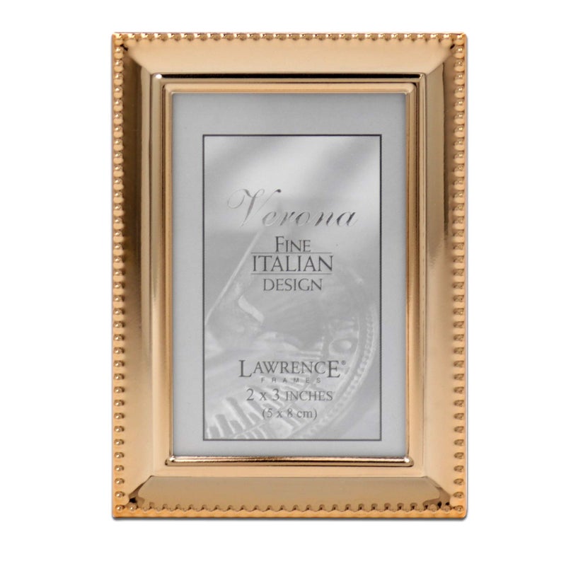 Lawrence Frames - 11723 Classic Bead Picture Frame  2.5x3.5  Gold - Image 1